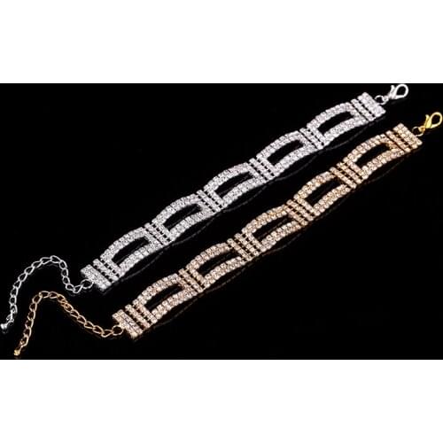 2017 Rhine stone fashion charm shining crystal bracelet bride wedding accessories Valentine 171123-6