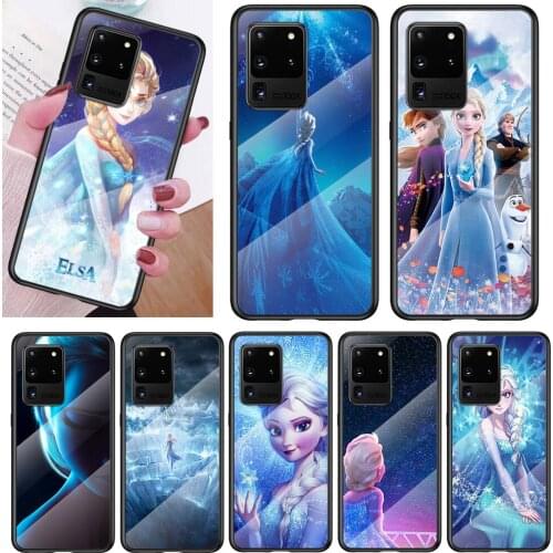 Tempered Glass Cover Disney Frozen Princess For Samsung Note 20 Ultra Note 10 Lite Plus 5G Note 8 Note 9 Phone Case