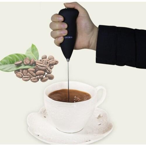 1pc Black Kitchen Electric Hand Whisk Mixer Coffee Milk Egg Beater Stainless Steel Frother Egg Mini Handle Stirrer Cooking Tool