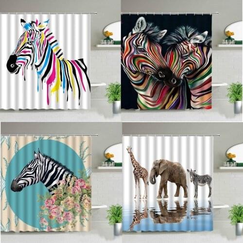 Zebra pattern decorative curtains Shower curtain curtain in bathroom shower shower curtain set shower curtains Set for bathroom