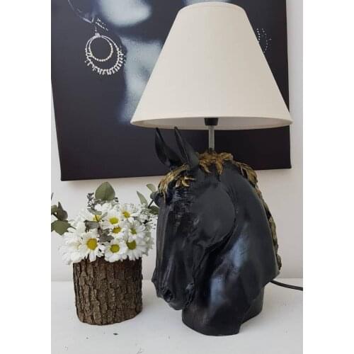 AROSE HORSE DECOR LAMPSHADE BLACK COLOR GOLD AYRINTI