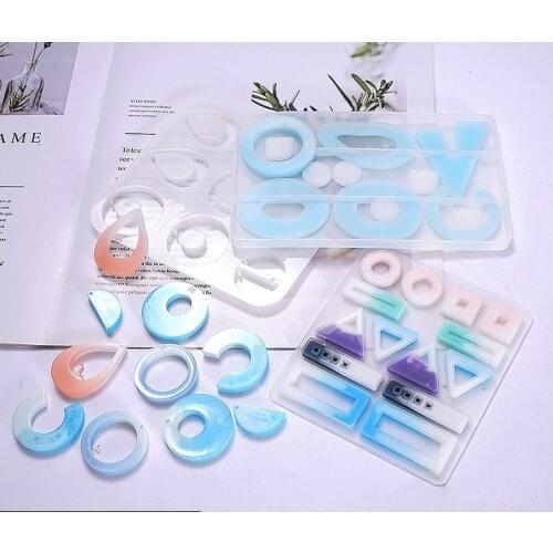 DIY Crystal Fashion Earrings Pendant Hanging Earnail Silicone Mold Jewelry Irregular Ear rings Resin Mold Wholesale