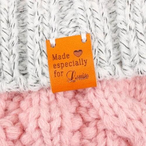 Garment Label, Personalized Tags, Leather Tags, knit labels, Custom Name, Handmade, Name Tags, Custom Labels (PB1742)