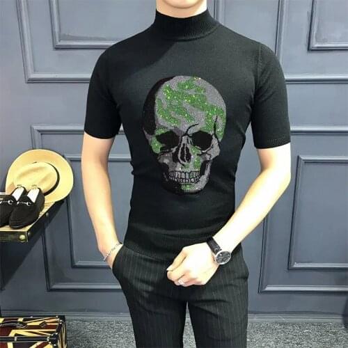 2021 New Summer Mens T-Shirt Solid Color Pullover Men Causal O-Neck Basic Sweater Male Classical Tops Soft Knitted Tees