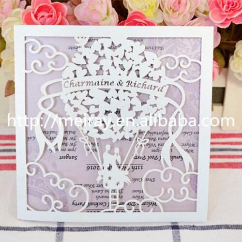 Art & Collectible Use and Folk Art Style hot air fire balloon laser cut wedding invitation card greeting card