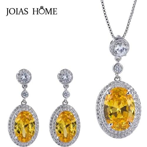 JoiasHome Fashion 925 Silver Woman Earrings Necklace Jewelry Sets Retro Style for Woman Party Engagement Wedding Wholesale