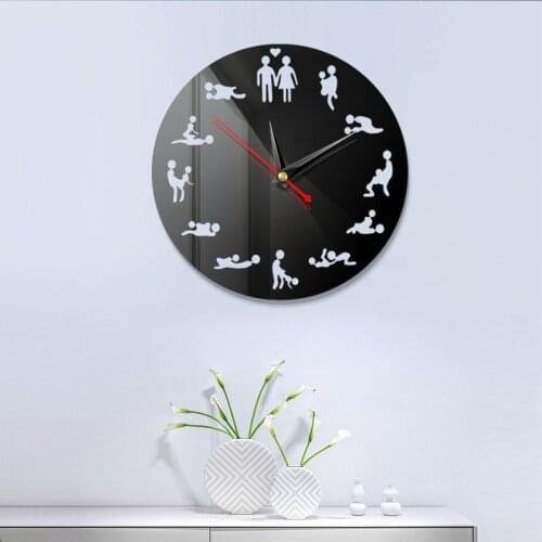 Creative Bachelorette Game Sexy DIY Adult Room Decorative Giant Wall Clock Sex Love Position Frameless Large Wall Clock Art