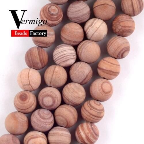 Natural Minerals Gem Dull Polished Light Orange Line Wood Jaspers Beads For Jewelry Making 6 8 10mm Round Beads Diy Bracelets
