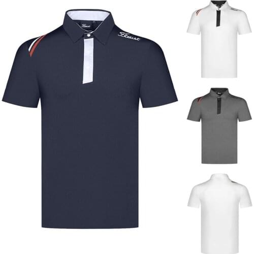 New Quick Dry Mens Golf Wear Quick-drying Casual Short Sleeve Golf T-shirt Top Polo Shirt Golf Clothing