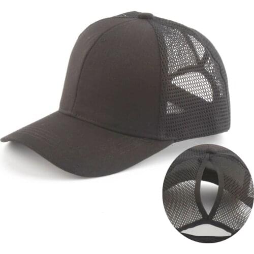 2019 New Summer Ponytail Baseball Cap Women Messy Bun Baseball Hat Breathable Mesh Snapback