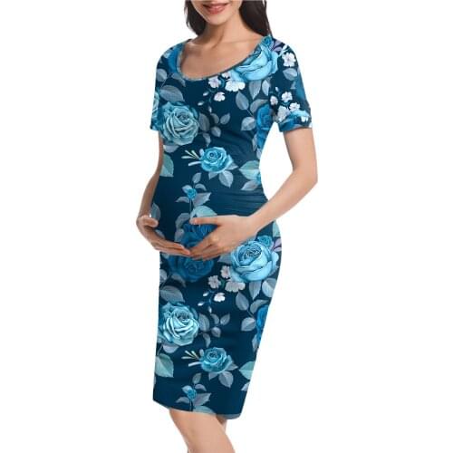 2021 New maternity dress Women Mom Pregnancy Maternity Summer Floral Fashion Dresses Clothes Gestante Pregnancy Dress