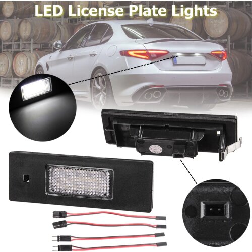 New car LED 12V 6000k license plate light for Alfa Romeo 147 156 159 166 Brera Spide for Fiat Marea 46408006 Tail Rear Lamp