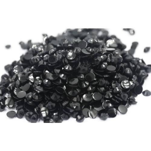 Black Color 3~6mm Factory Flatback стразы Resin Non hotfix Rhinestones in Bulk Package Plastic Nail Art Decoration for Garment