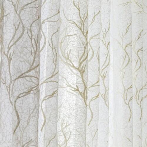Bird Nest Sheer Curtain for Living Room Delicate Embroidered Gauze Fabric Window Treatment Tende M156C