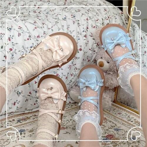 Soft Pu Sweet Girls Female Kawaii Tea Party Japanese Cute Anime Lolita Shoes Student Harujuku Jk Uniform Shoes Feminine Flats