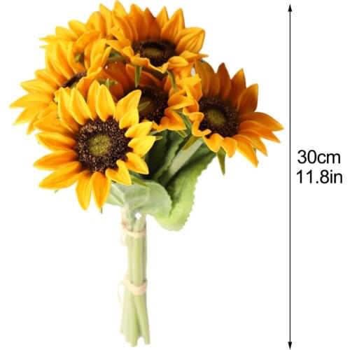 Sun Flowers Artificial Simulated Sunflower Bouquet Lifelike Natural Wedding Realistic Touch 30CM Party Festival Home Decor