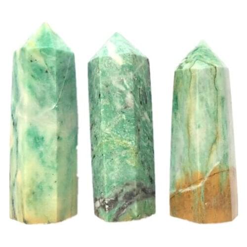 Green Turquoise Quartz Crystal Point green Aragonite Single Terminated Tower Chakra Healing Gemstone Home Decor