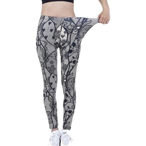 YSDNCHI Women Fashion Fintess Legging Love Digital Print leggins Workout High Elasticity Ladies Sporting Fitness High Waist New
