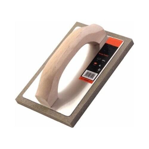 1pc 21x21x3.5cm Fine Cement Plastering Rubber Sponge Wood Handle Type Grout Float Tile Hand Trowel Tools