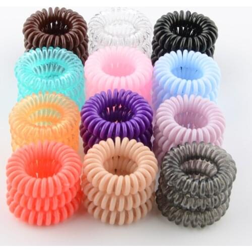 10boxes 3.5cm Fashion Cute Candy Color Hair gum Headwear Hair Rope For Women telephone line