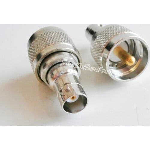 1X Adapter PL259 UHF PL-259 plug male to BNC female jack RF connector straight