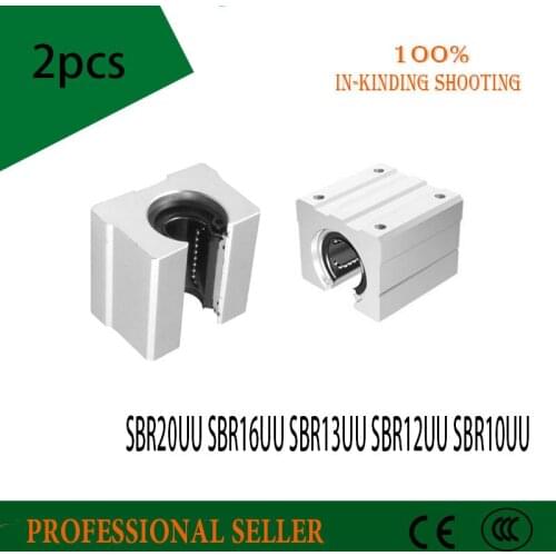 2PCS SBR10UU SBR12UU SBR13UU SBR16UU SBR20UU SBR25UU SBR30UU linear Ball Bearing Block open type CNC Router SBR linear guide