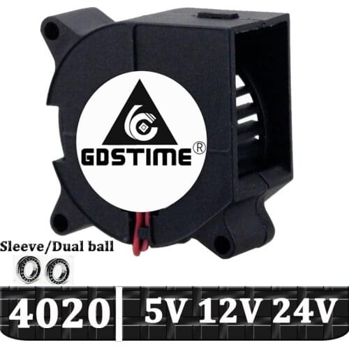 2pcs Gdstime 40mm 3D Printer Fan 24V 12V 5V Ball Bearing Blower 40x40x20mm Cooling Fans 4020 2pin dupont for 3D Printer Cooler