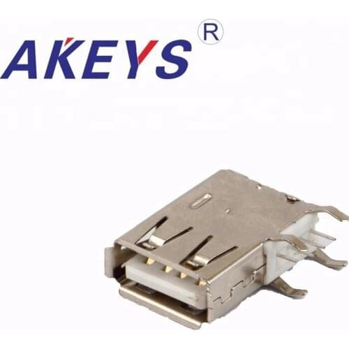 20PCS USB-UA-002-10 90 degree DIP side-standing type Usb socket female seat A-type usb connector