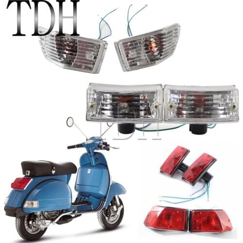 4pcs Clear Red Amber Front & Rear Turn Signal Light Indicator Bulb Blinker Flasher For Vespa P PX 150 VSX VNX Stella