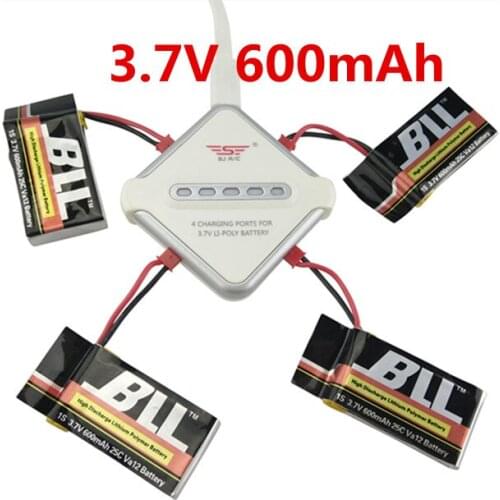 Sync Charging 4in1 5V/2A JST 3.7V 600mAh Battery Charger Adapter Kits For MJX X300 X400 X800 X400-2 FY550 1313 HJ818 Drone