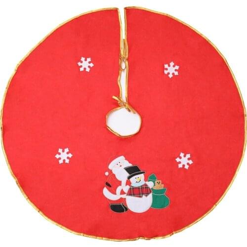 90cm Christmas Tree Skirts Indoor Outdoor Christmas Decoration Red Gold Tree Decor Skirts xmas floor decoration