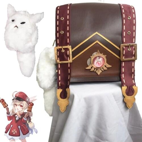 Anime Game Genshin Impact Cosplay Klee Backpack Girls Women Backpack Shoulder Bag Pu Leather Loli Backpack Cute Schoolbag kley