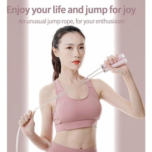 Cordless Jump Rope, Fitness and Weight Loss Sports Skipping, Indoor Cordless Ball Rope, Pink/ Black