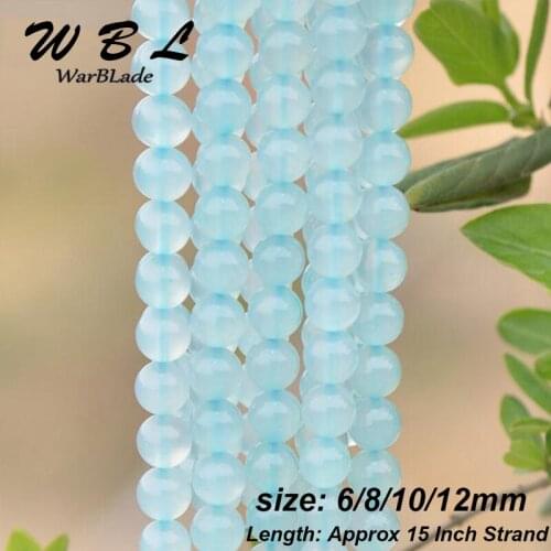 WarBLade 4mm 6mm 8mm 10mm 12mm Natural Stone Sky Blue Beads Round Loose Stone Beads For DIY Bracelet Jewelry Making