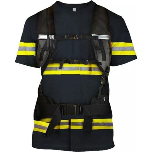 Cosplay Firefighting 3D Full Printing Tshirt Harajuku Men/Women Ropa hombre Casual O-neck Tee Shirt New Oversized T-shirt Tops
