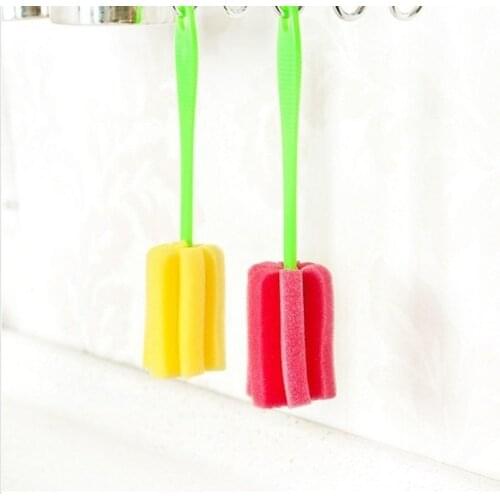1PCS Long Handle Sponge Brush Bottle Brushes Cup Glass Washing Cleaning Cleaner Tool Quickly clean cups and bottles supplies