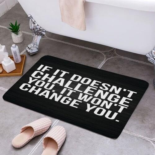 Challenge and Change 3D Print Doormats Rectangle Non-Slip DoorMat Bedroom Kitchen Entrance Print Door rugs Dropshipping