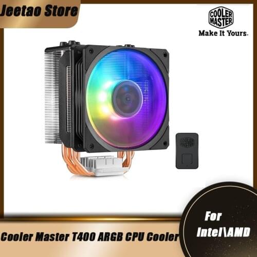 Cooler Master T400 ARGB CPU Radiator PWM Temperature Control Computer Fan Desktop 4 HeatPipes Silent Cooling New SF120R ARGB Fan