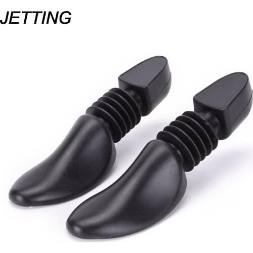 Hot! 1Pair Men / Women Plastic Spring Shoe Tree Stretcher Boot Holder Shaper Automatic Support Black Color