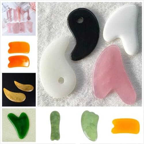 Multicolor Natural Jade Facial Beauty Scraping Massage Tools Firm Skin Care Face Gua Sha SPA Physical Therapy Gue Che Roller