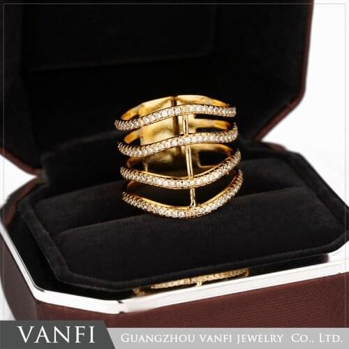 Fashion Long Rings for Women Crystal Micro Pave Spiral Pattern Design Party Accessories Rings with Gold Color