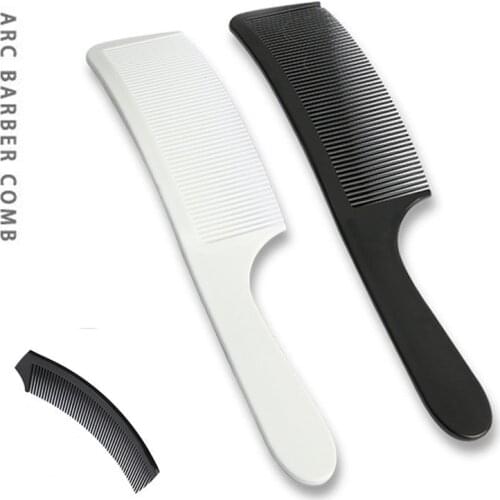 Men Professional Curved Shaver Hair Clipper Cutting Brush Barbers Flat Top Comb Metal Hair Cutting Comb Anti-static Comb