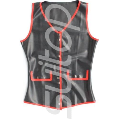 Men 's new item Double Stud latex rubber Waistcoat