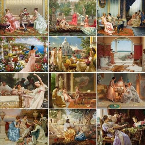 AZQSD DIY Paint By Number Woman Handpainted Oil Painting Gift Picture By Bumbers Canvas Figure Kits Modern Wall Art