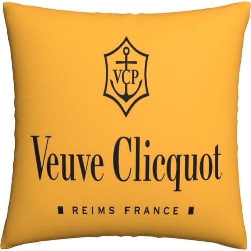 Veuve Clicquot Champagne Design Throw Pillow Cover Square Cushion Case for Car Sofa Bed Home (Without inner cushion)_g03