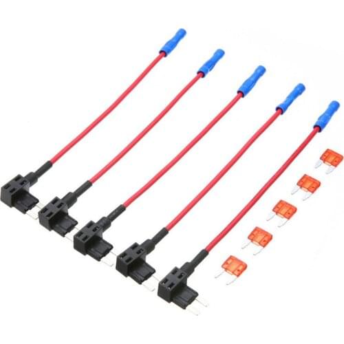 New 5PCS High Quality Portable Durable Convenient Car Auto 10A Fuse Tap Adapter Plug Distributor Mini ATM Circuit Holder#267305