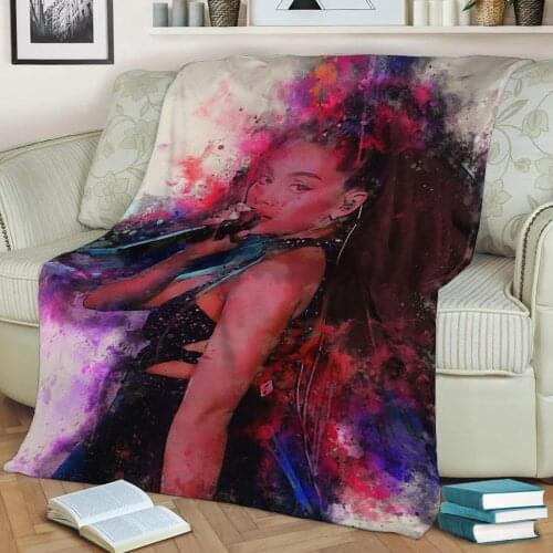 Ariana Grande 3D Print Plush Blanket Throw On Sofa Home Decor Soft Warmth Washable Nap Blanket Dropshipping