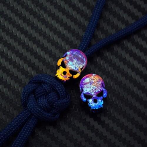 Pender Titanium Alloy EDC Pendant Rope Knife Beads Rope Outdoors Surge Equipment Titanium Titanium Grilled Blue TC4 Pendant