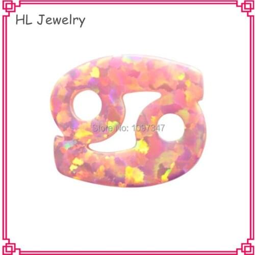 50PCS/LOT OP06 Azure Blue Cancer Horoscope Opal Pendant Hot Sale 12 Zodiac Signs Pendant