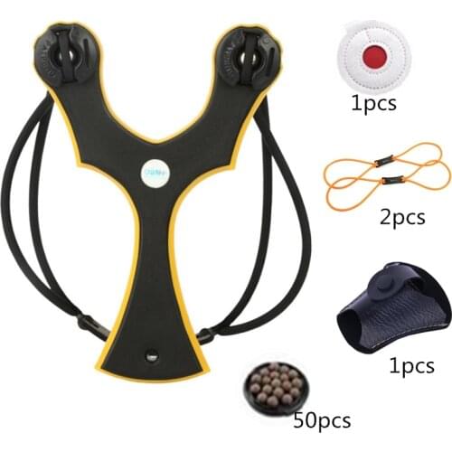 Professional adults hunting slingshot rifle with flat rubber band and round rubber band multi-function pocket fishing slingshot